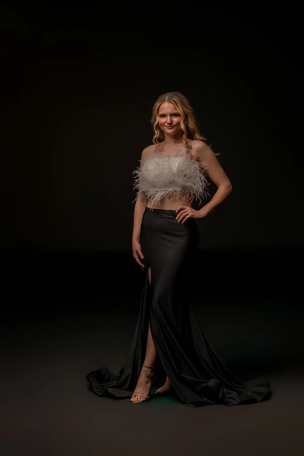 Rachel Allan 70337 Size 4 White & Black