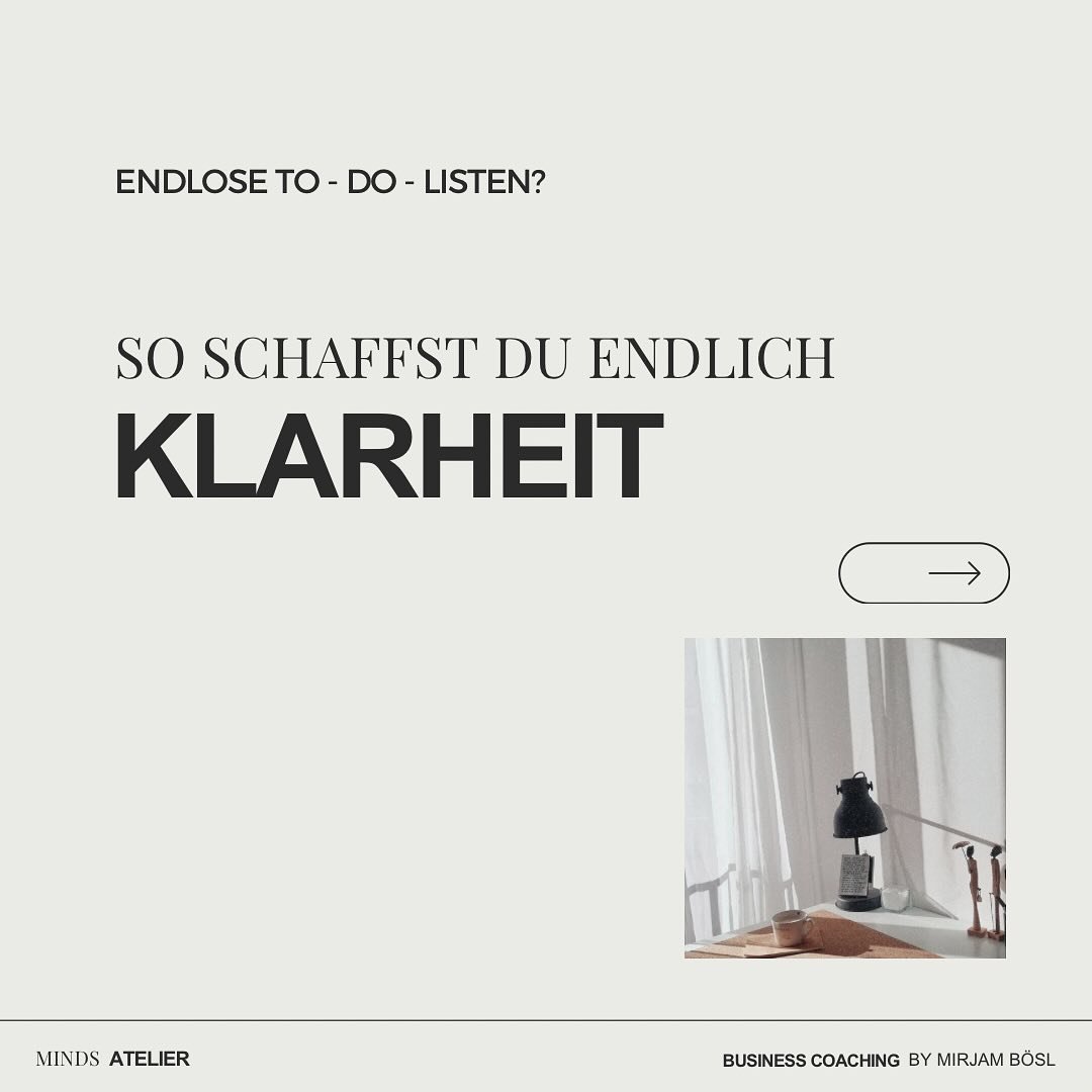 🤍 Dein Business Coaching für KLARHEIT
✉️ Sichere Dir Deinen Termin über den Link in der Bio oder via DM.
🔖 Folge mir gerne, wenn Du Dich im Daily Business oft verzettelst und nach mehr Insights rund um Selbstführung, Organisation &