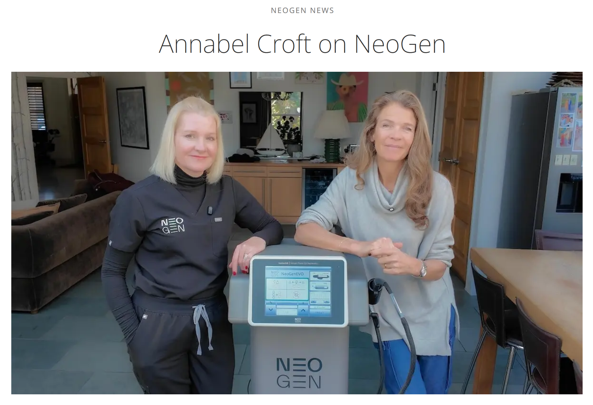 Article from NeoGen News about Annabel Croft's use of Neogen
