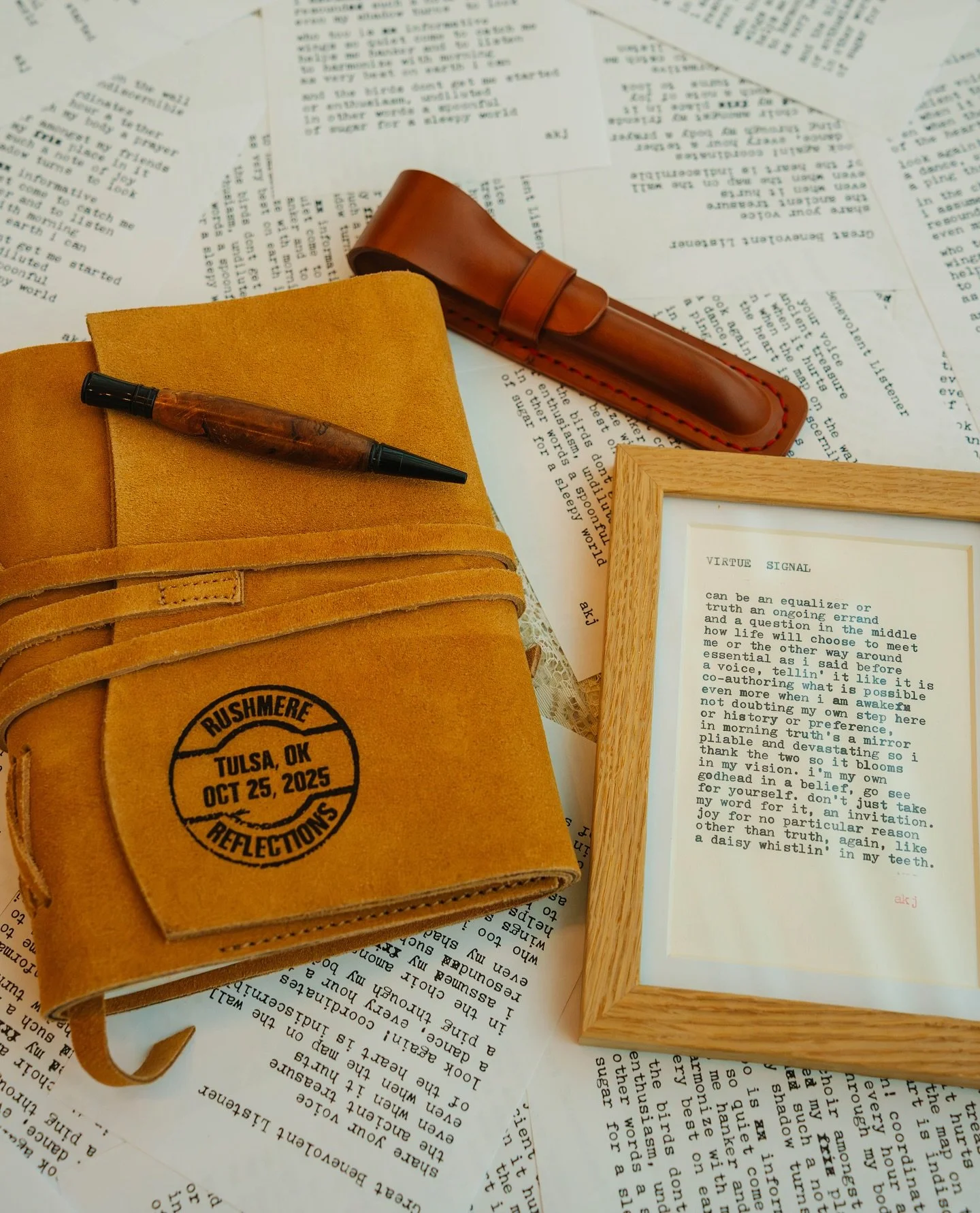 I&rsquo;m honored to have commissioned the gifts for Mumford &amp; Sons this week! Encompassing the wholesome feel of their brand, we chose our suede journal with organic cotton paper. We then branded each one with their new album name, concert locat