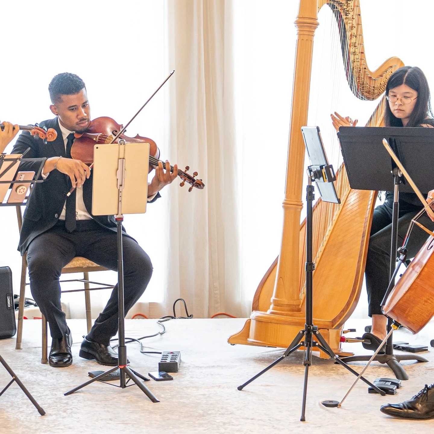 String trio and harp ensemble playing some Taylor Swift and Shostakovich for the first dance at Paradise Banquet Hall!

#torontowedding #torontoweddingstrings #weddingmusicians #torontoweddingmusicians #livemusic #livemusicians #ceremony #prelude #co