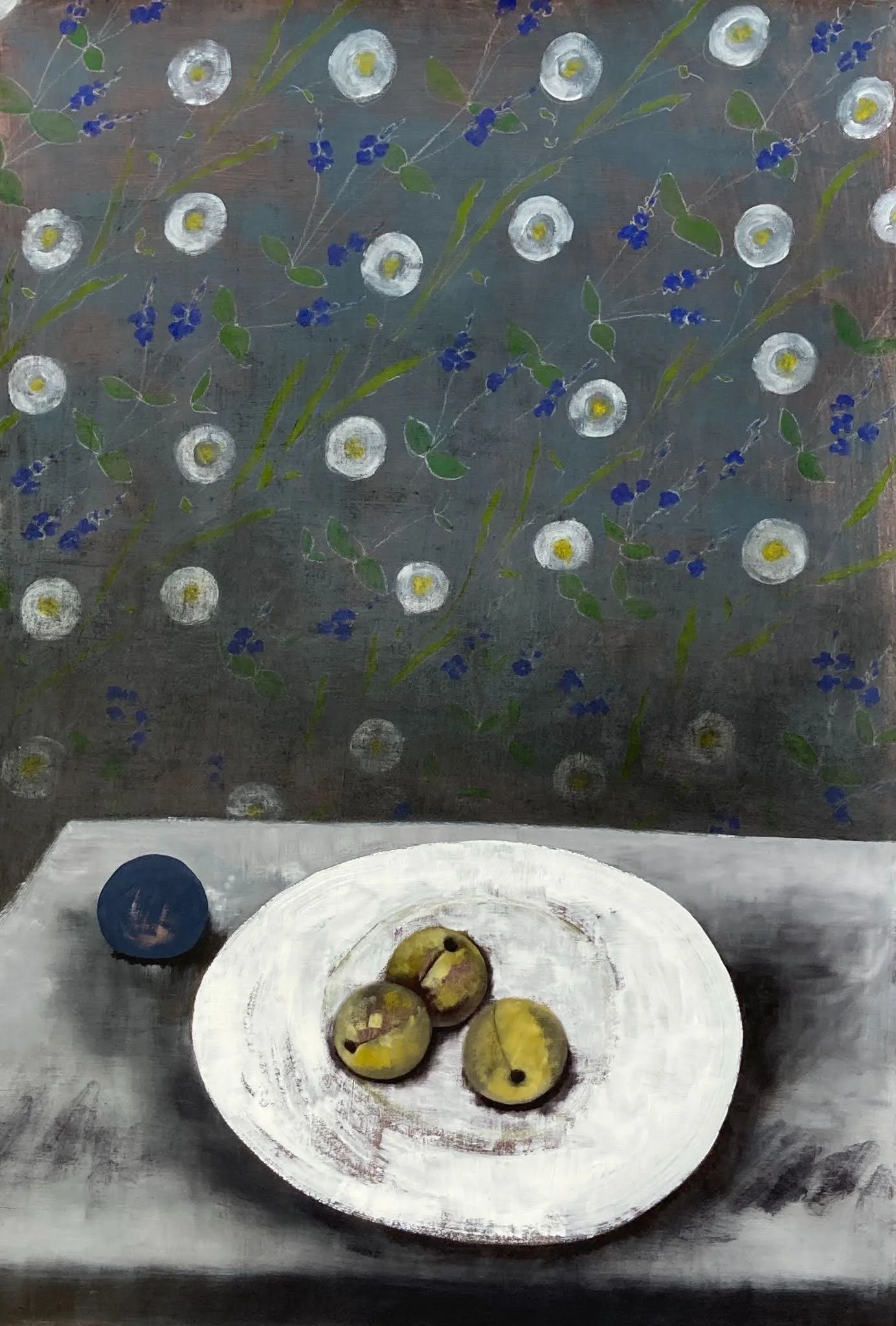 Third Wheel. -  30x43 inches. -  Acrylic, Oil Pastel, Oil and Wax on Paper
