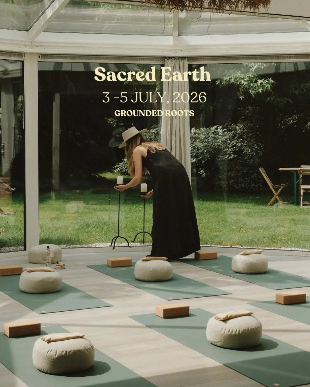 Sacred Earth yoga retreat is here 💚🦚 slow down for three days at @groundedroots.nl surrounded by forest. Bhūmi, the earth element, is the theme of this weekend: a gentle invitation to soften and root yourself midway through the year. The grounding 