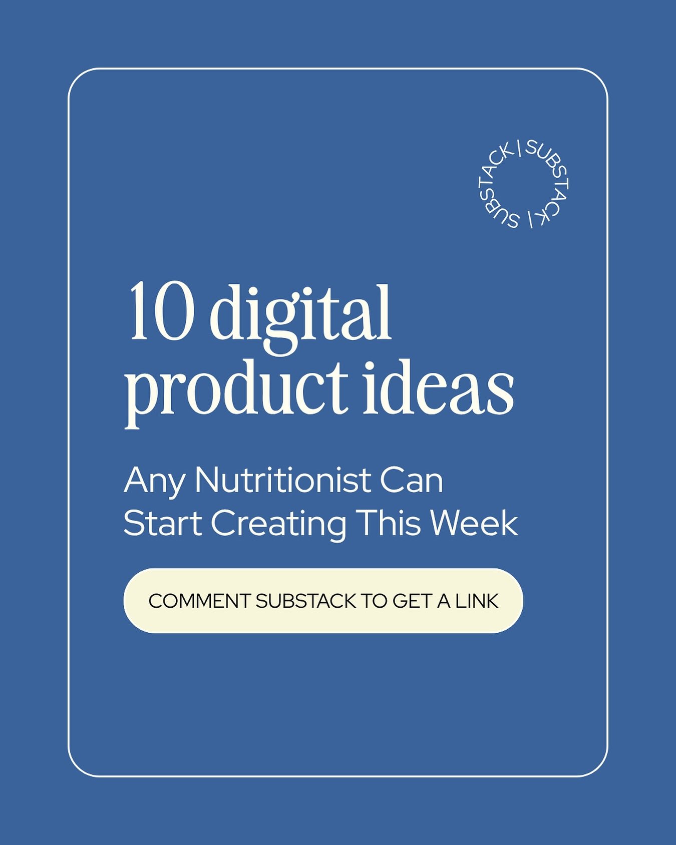 10 digital product ideas any nutritionist can start creating this week 👇

I just published my full guide on Substack (comment SUBSTACK below) covering:

🫶 Online courses
🫶 Paid newsletters
🫶 Mini workshops
🫶 Digital templates
🫶 Membership libra
