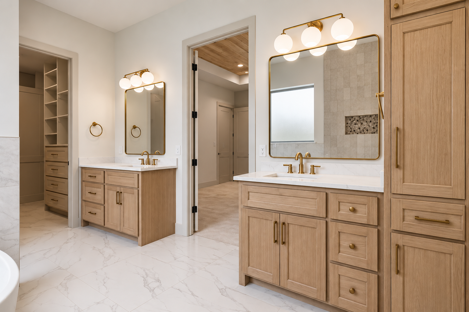 Warm Modern Bathroom with Oak Vanities.png