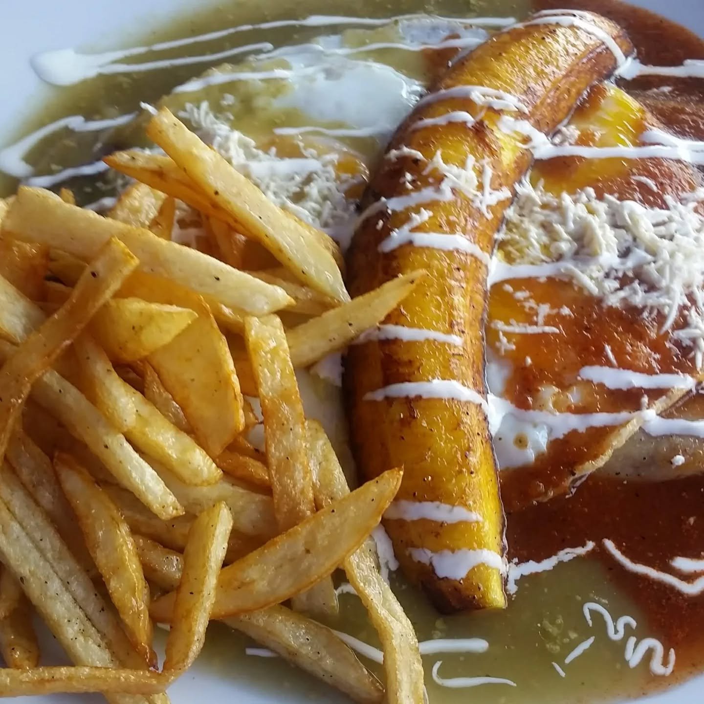 Breakfast in Tulum never disappoints. Chilaquiles. With their version of friend potatoes.