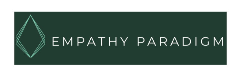 Logo of Empathy Paradigm with green background and geometric design