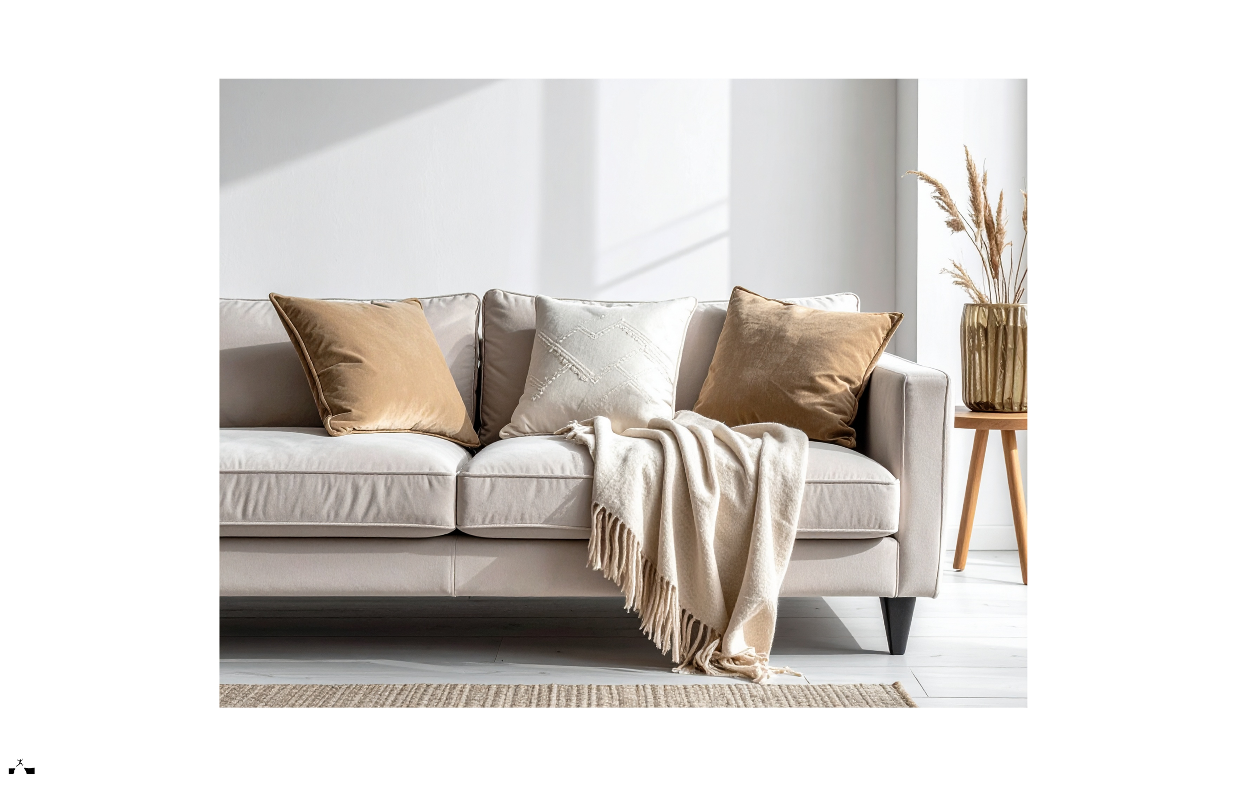 A comfortable therapy couch in a room with soft lighting