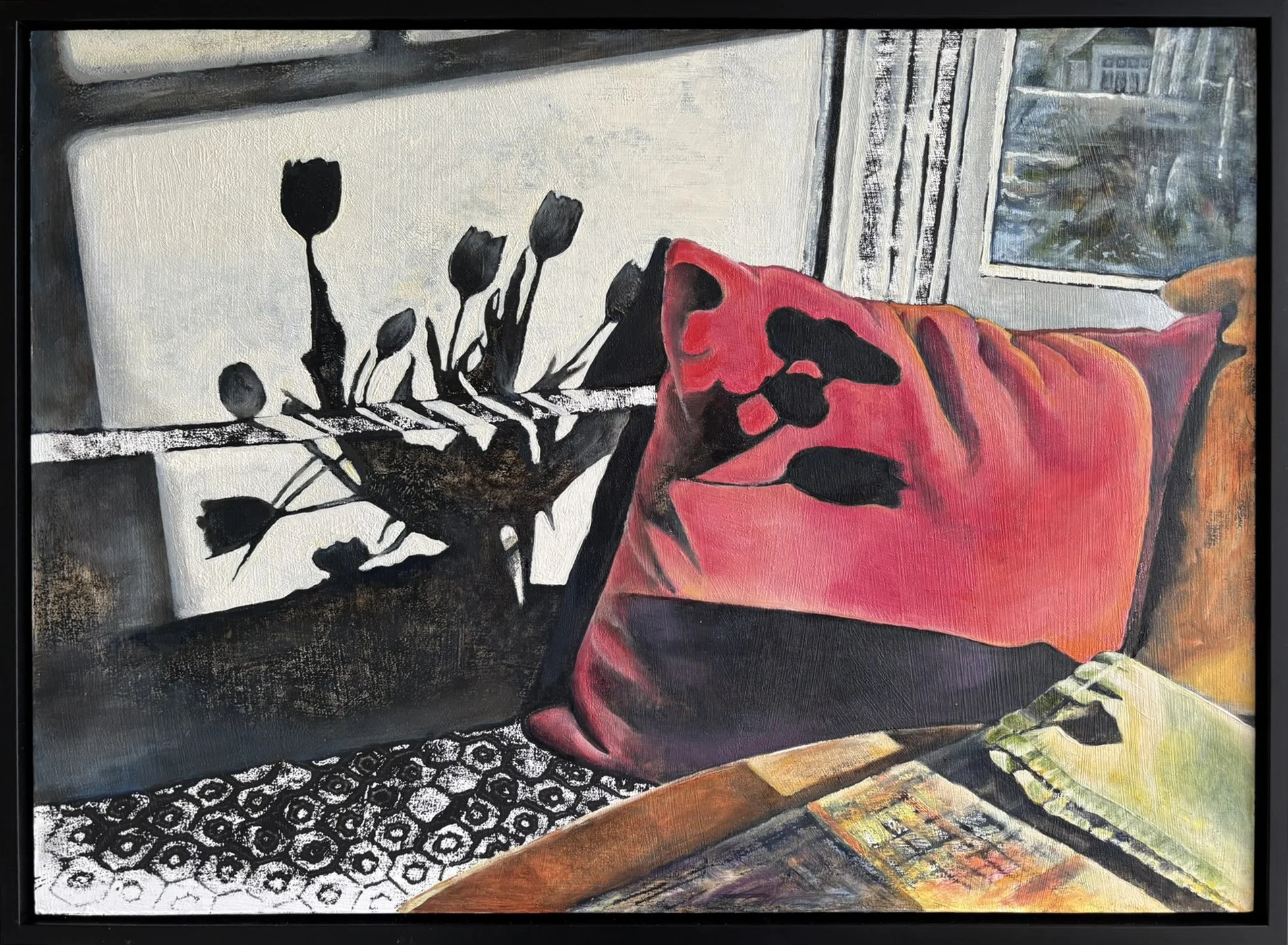 Tulip Silhouette - Oil 15" x 21"
