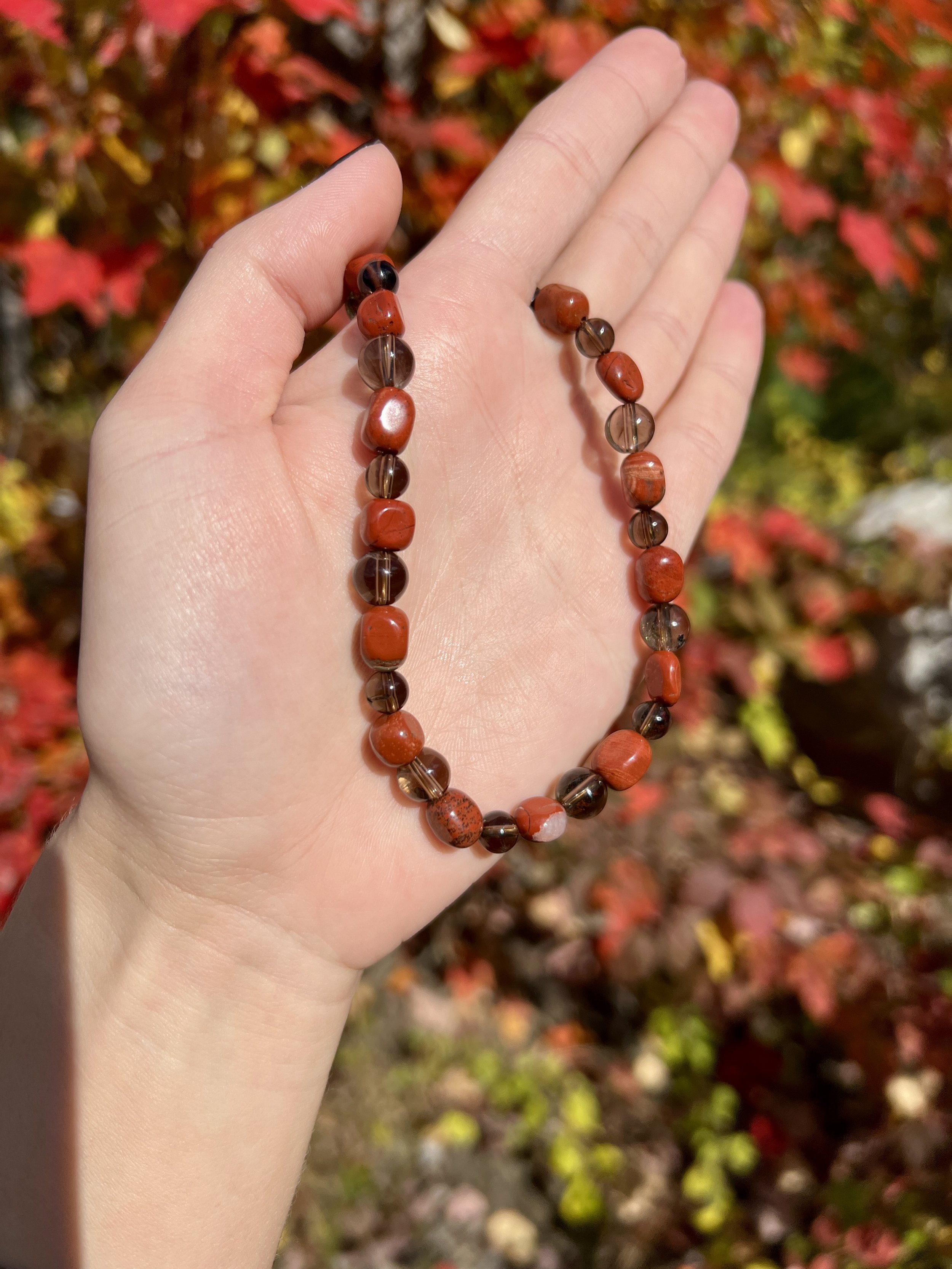 Red Jasper + Smokey Quartz