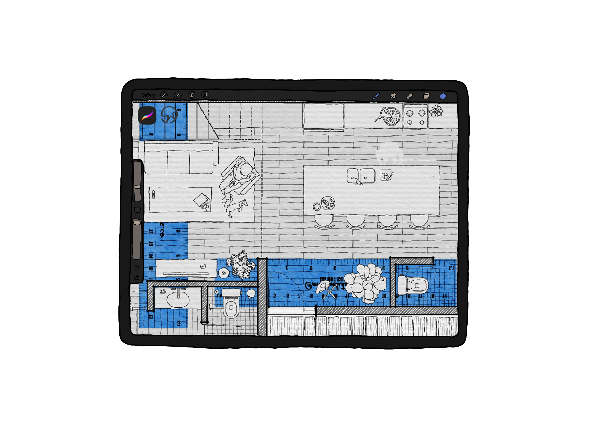 7 Procreate Scaled Templates for Architects