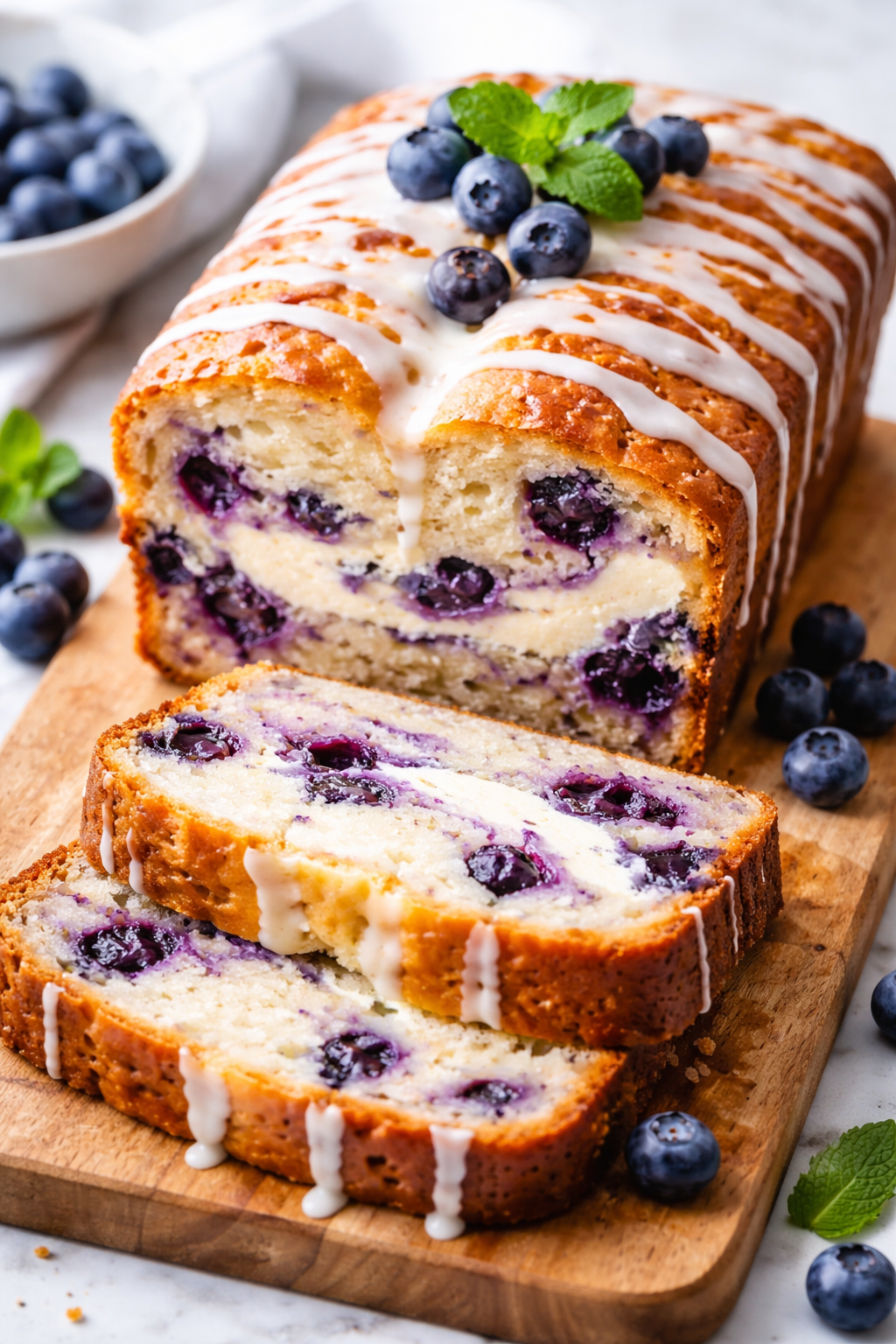 Blueberry Cream Cheese Loaf (Moist, Bakery-Style Recipe)