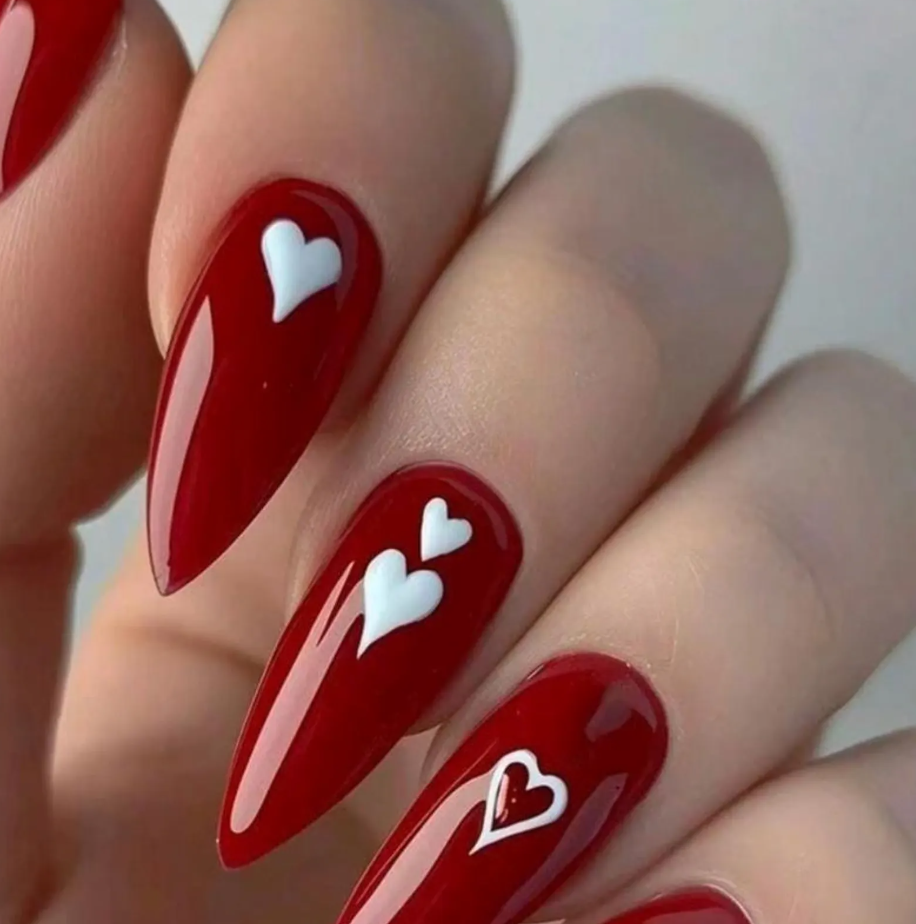 PressMePrettyDesign Red Heart Press On Nails