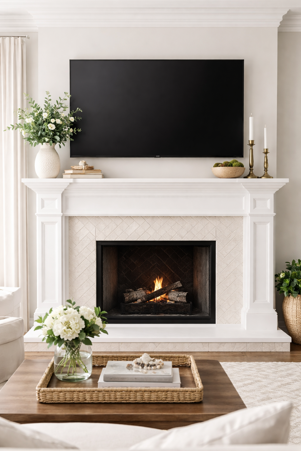 mantel decorating ideas with a tv