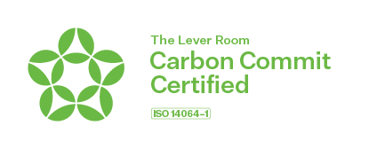 Logo for The Lever Room Carbon Commit Certified with ISO 14064-1 certification