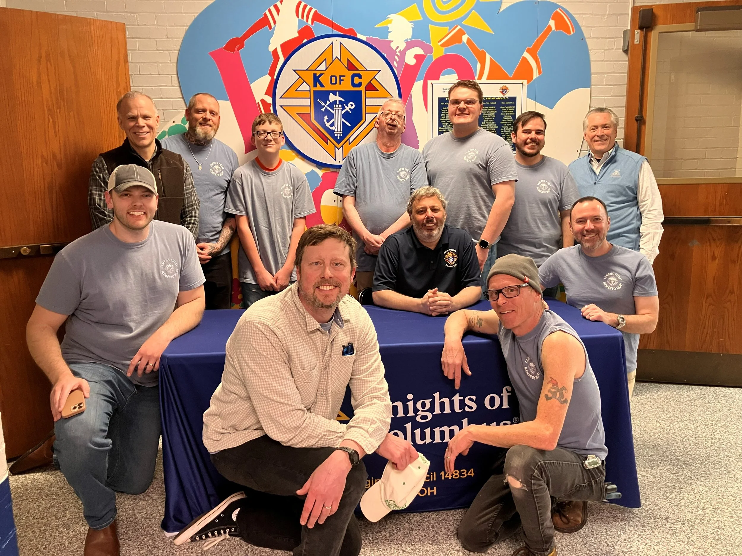 Volunteers at the KofC Annual Fish Fry 2026

Pictured: (Top left) SK Matt Gockerman, Bryan Skirvin and son, Pat Fallon, Zack Higgins, Lew Lainhart & Dcn. Chris Bergman

(Bottom left) Charles Miller, Mike Keefe, SK Greg Albanese, SK Joe Kletz, Scott S