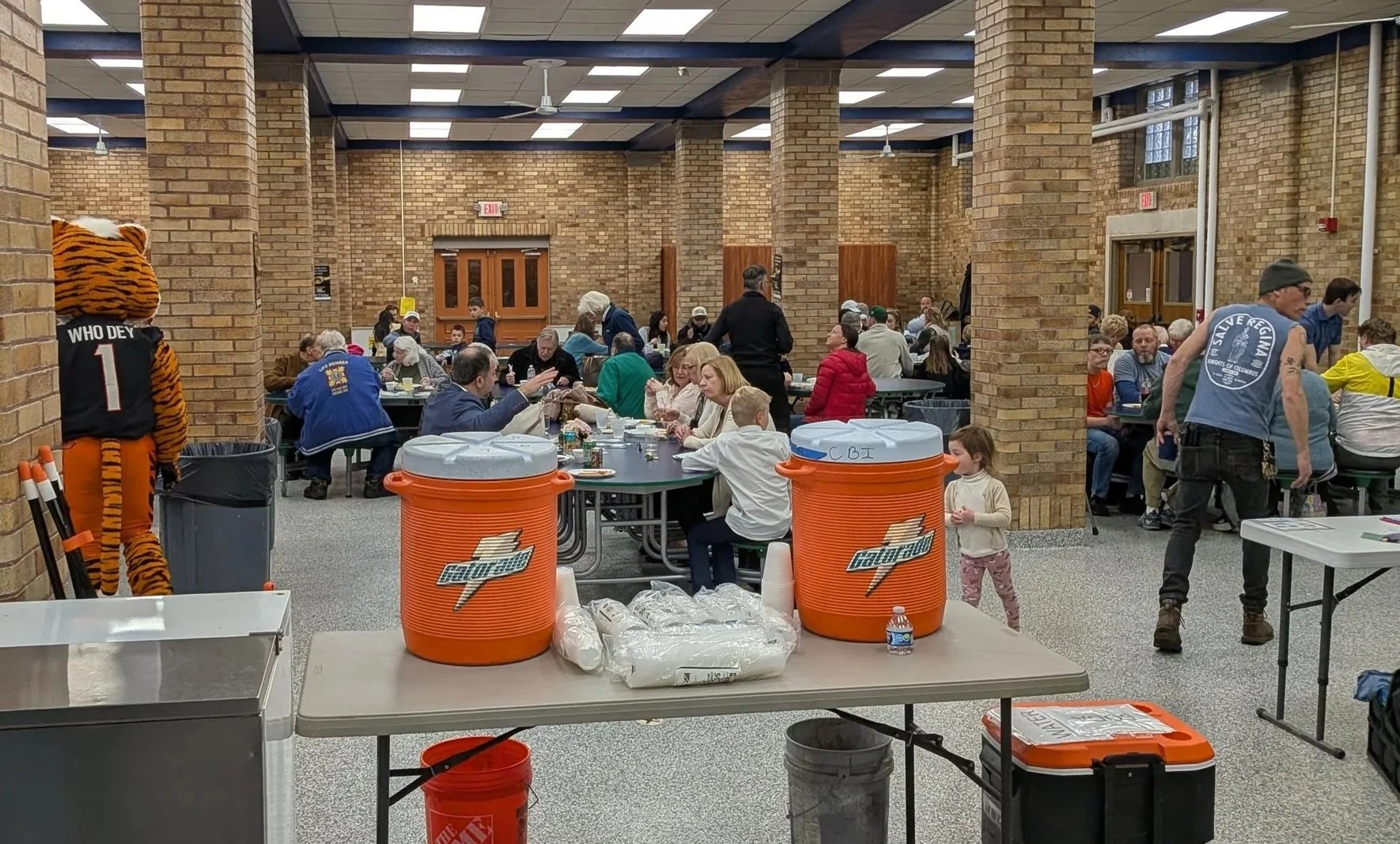 Knights of Columbus Annual Fish Fry 2026, pictured with our guests is SK Joe Kletz and WhoDey!