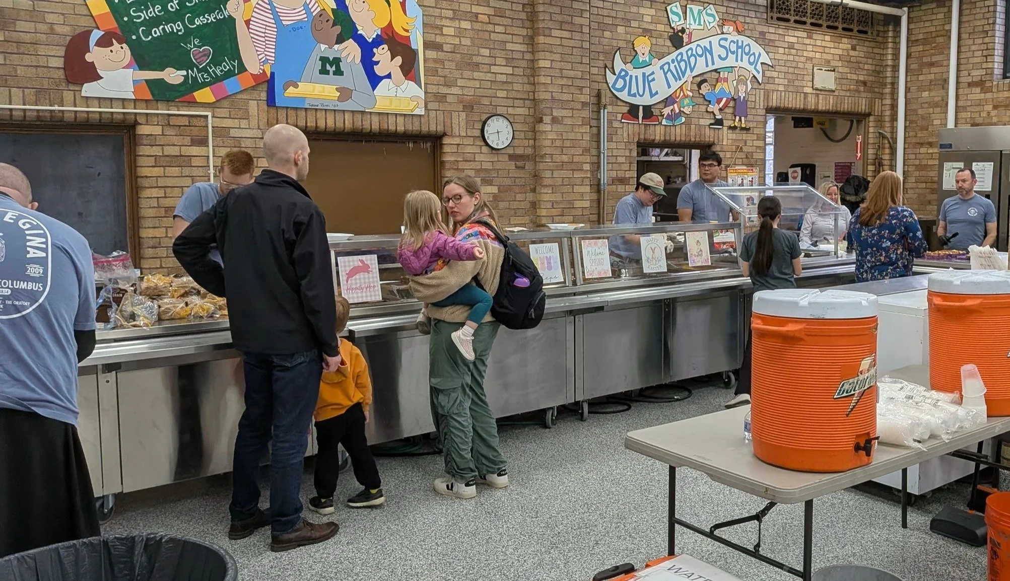 Knights serving our customers at our Annual Fish Fry 2026