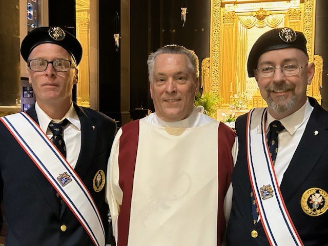 SK Joe Kletz, Deacon Chris Bergman PGK, SK Chris Parker @ St. Peter in Chains for the Deacons instillation.