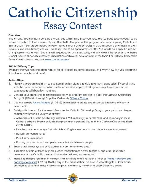 Catholic Citizenship Contest Facts Sheet