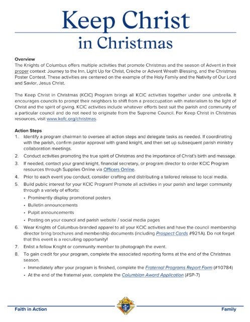 Keep Christ in Christmas Facts Sheet