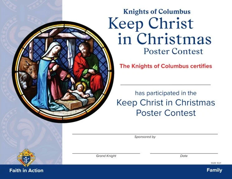 Keep Christ in Christmas Participate Certificate