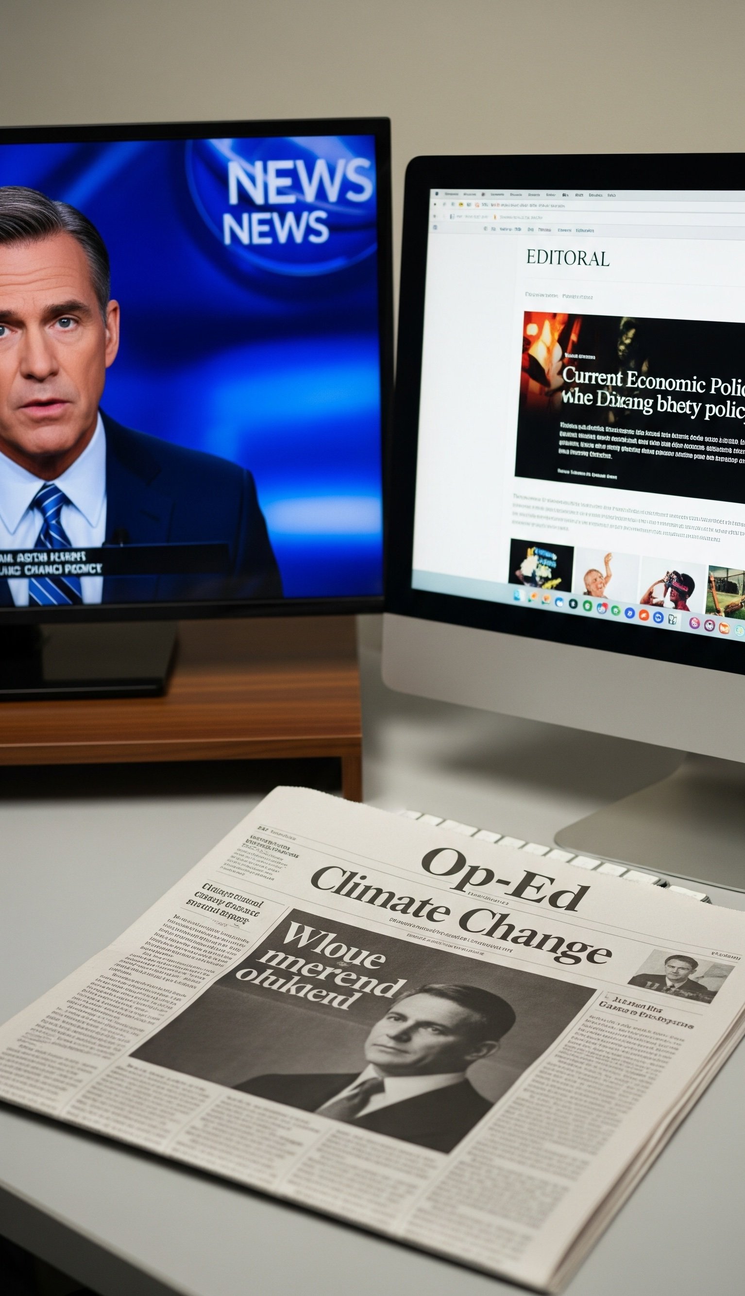 News on television, the Internet, and in newspapers