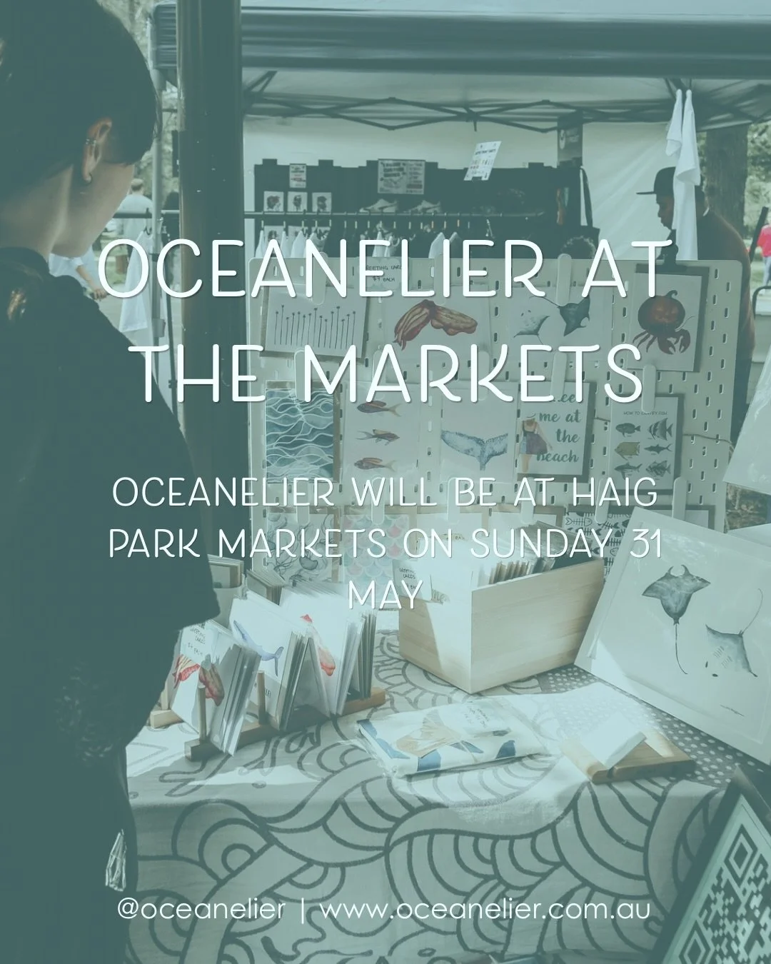 Find me at @haigparkvillagemarkets this Sunday, 31 May 2026, for all your ocean artwork needs!

It&rsquo;s also going to be the paws party so bring your dog to say hi! I love the dogs. Dogs are the best!

See you there!

📸 @shotsbysal 

#oceanelier 