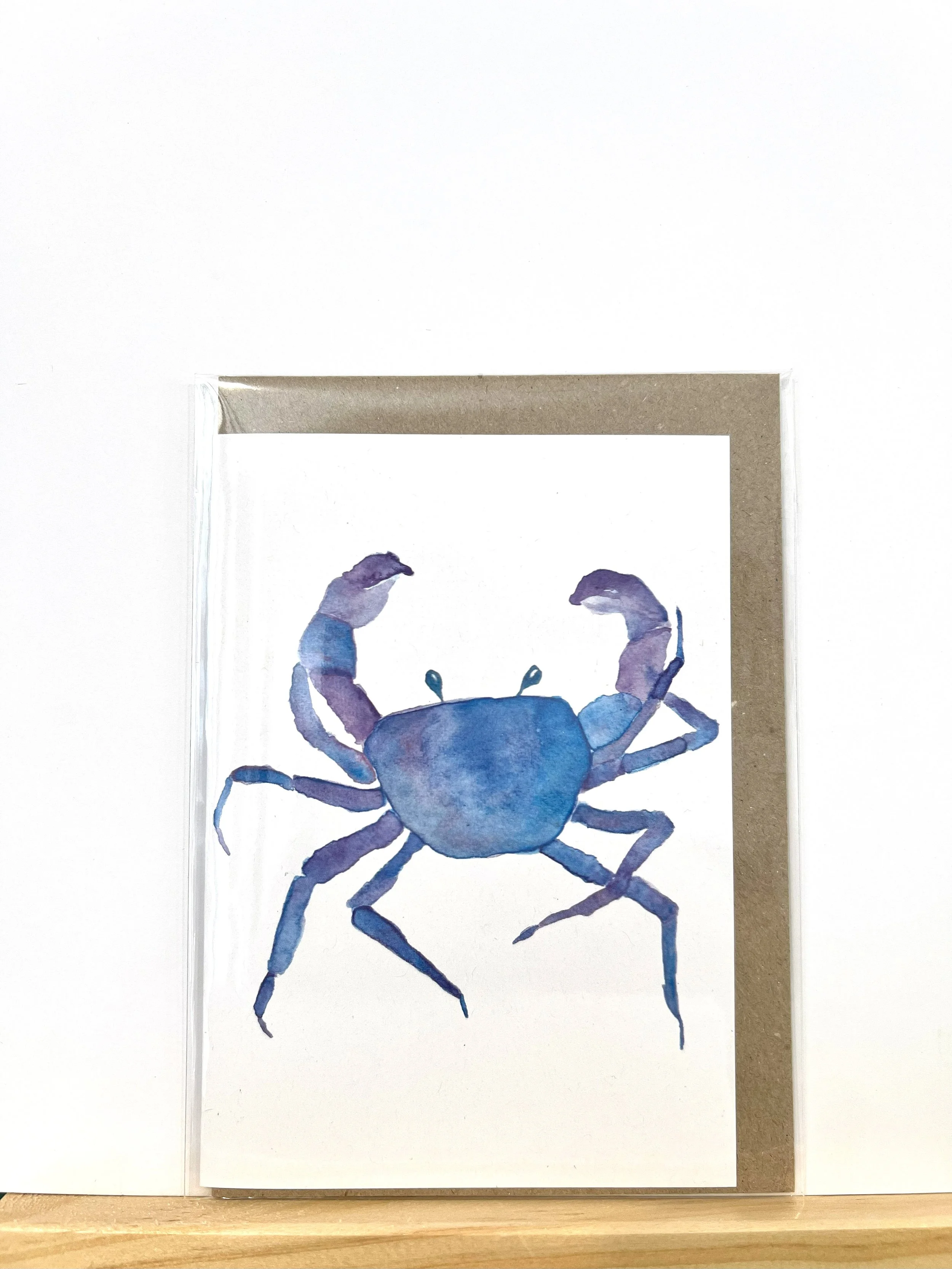 blue crab - greeting card - oceanelier - gift - ocean inspired - watercolour art.jpg