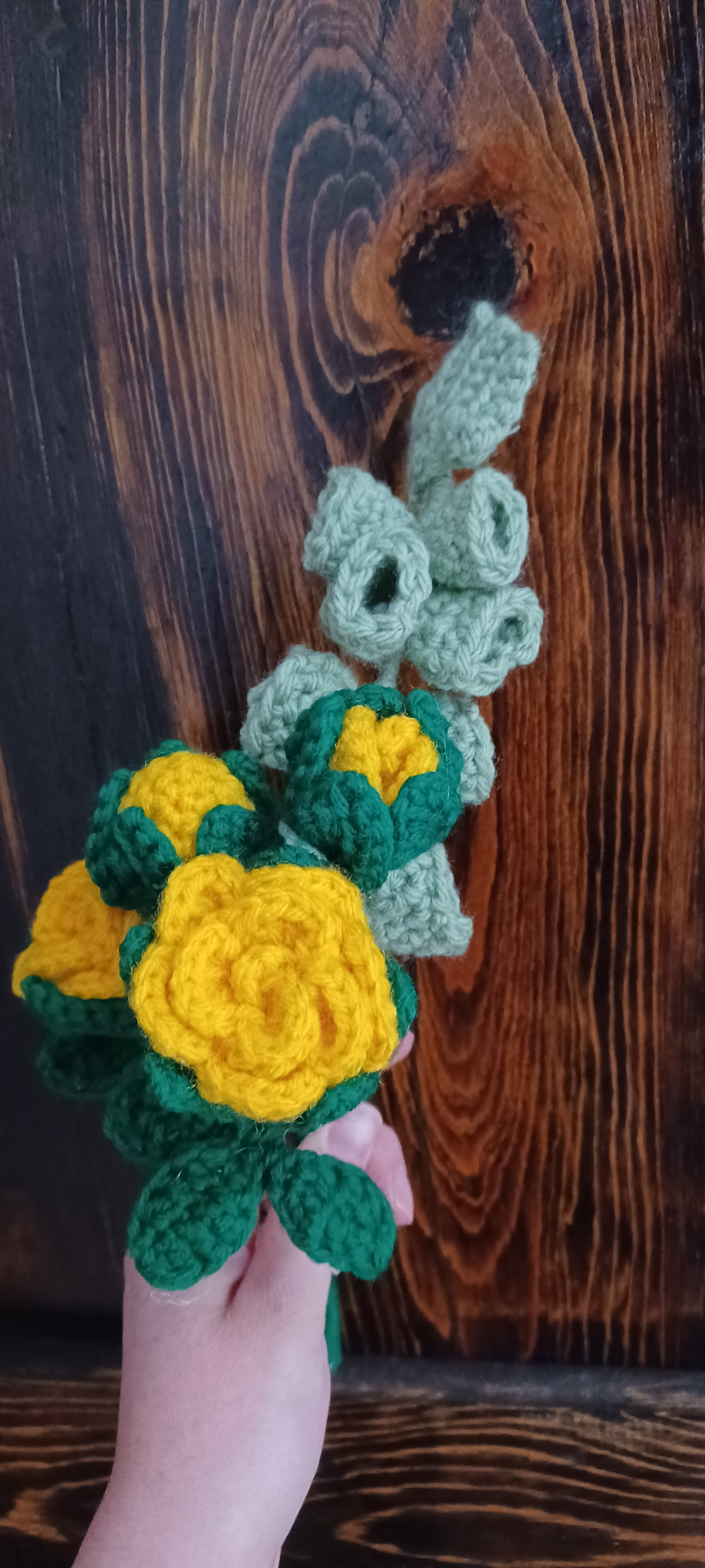 Bells of Ireland and Gold Roses