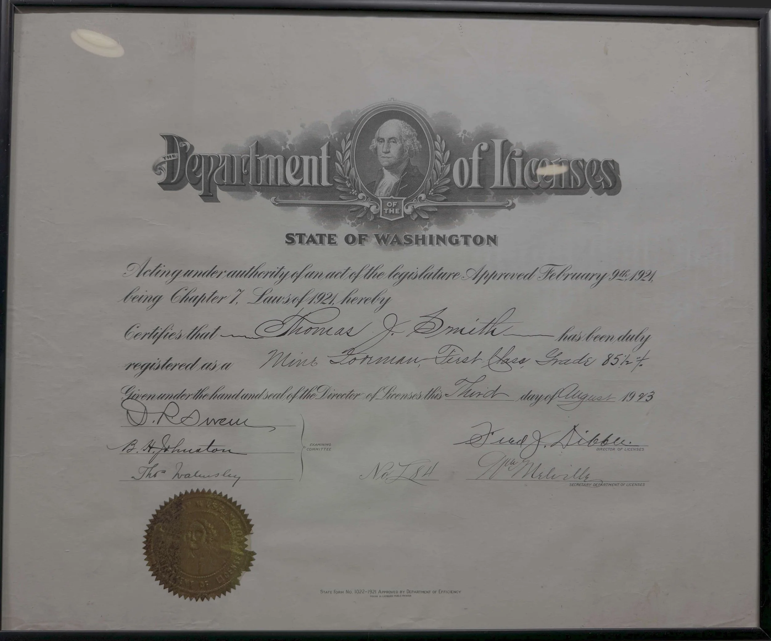 Mine Foreman First Class