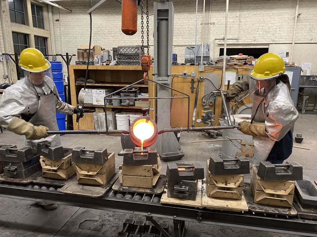 Pouring bronze (I'm on the right)