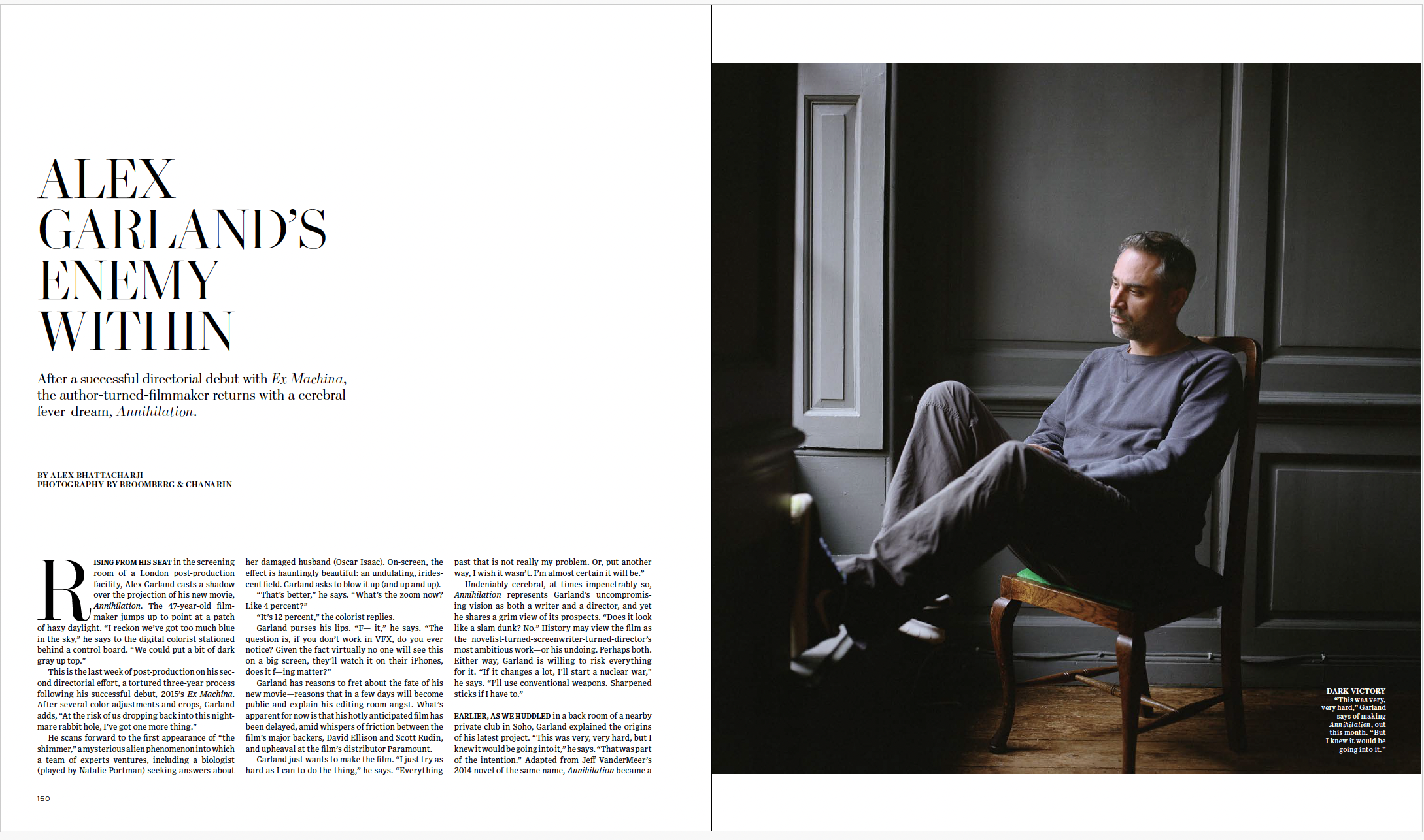 A Civil War Rages Inside Writer-Director Alex Garland (WSJ. Magazine)