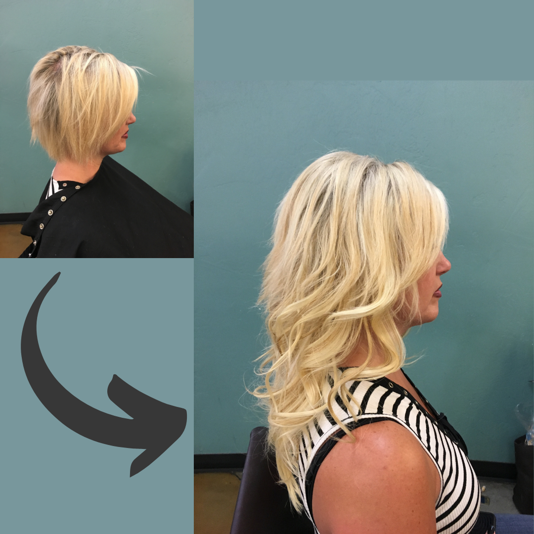 K-tip extension application and blending haircut