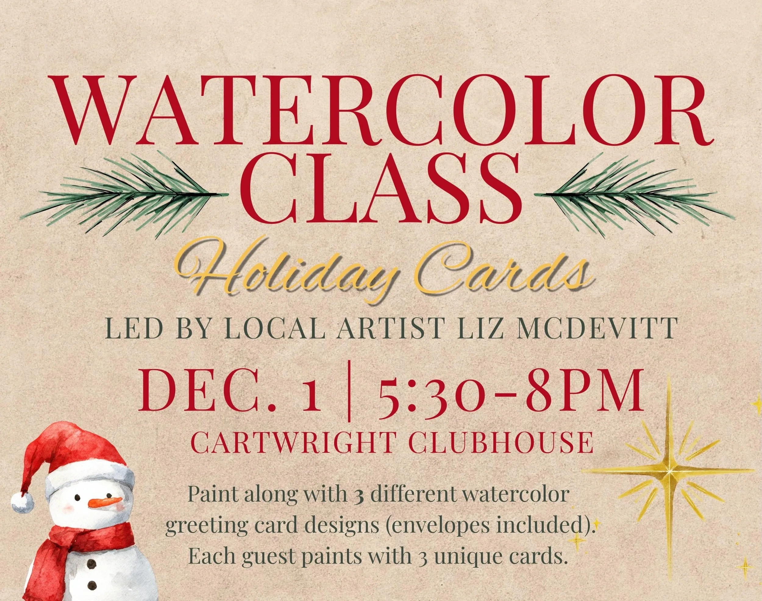 Watercolor Paint Party for Cartwright Ranch Residents
