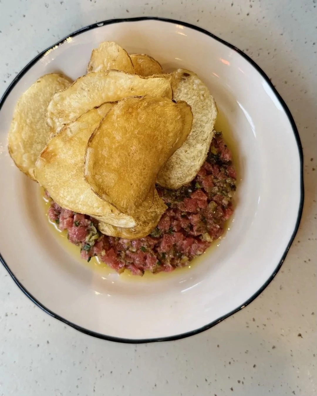 Missed the Cassoulet boat for tonight? Come taste @jay_wolman&rsquo;s handiwork on the refreshed menu: 

*Handcut tartare with a little kick 🌶️ + house potato chips.
*Green, green, GREEN. La salade ft. local lettuces, green goddess + pistachio. 🌱🥬