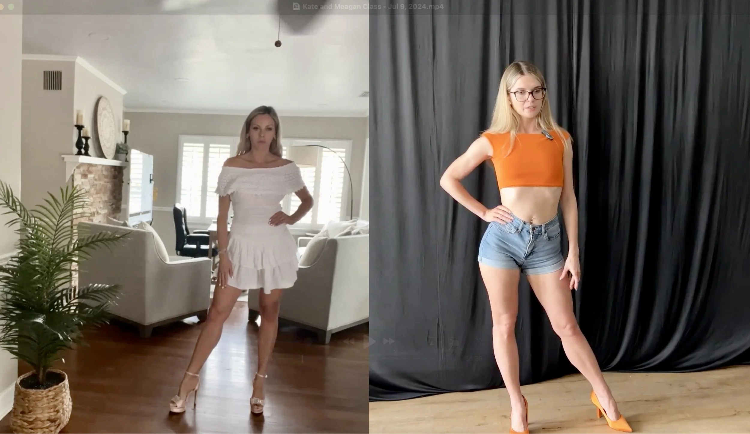 Kate Ziuz working online with her client Meagan Elieff Mrs International within the Event Poise sessions