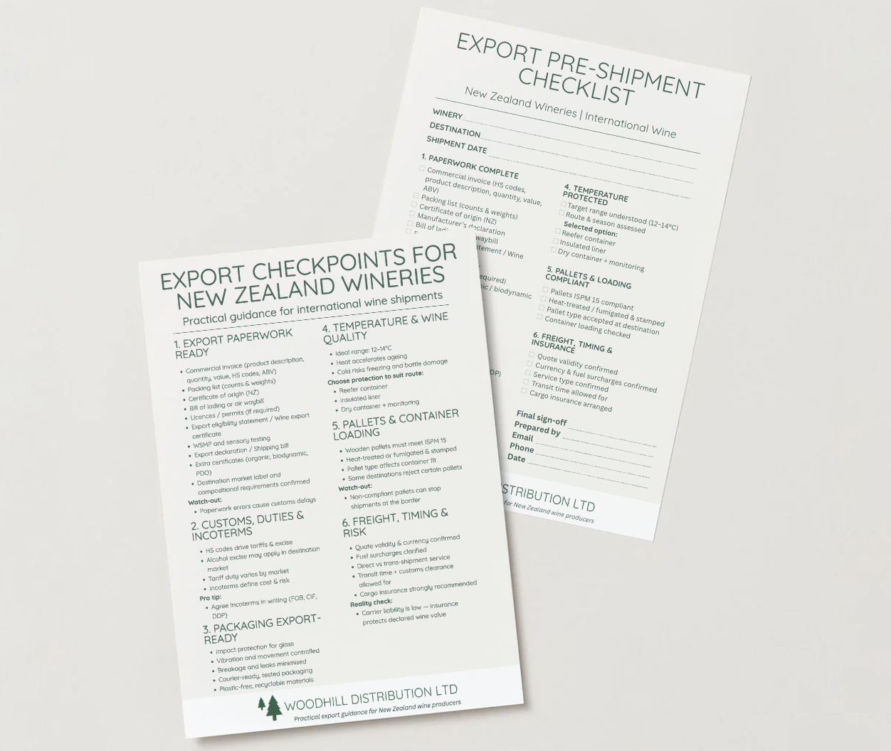 New Zealand Wine Exports Checklist