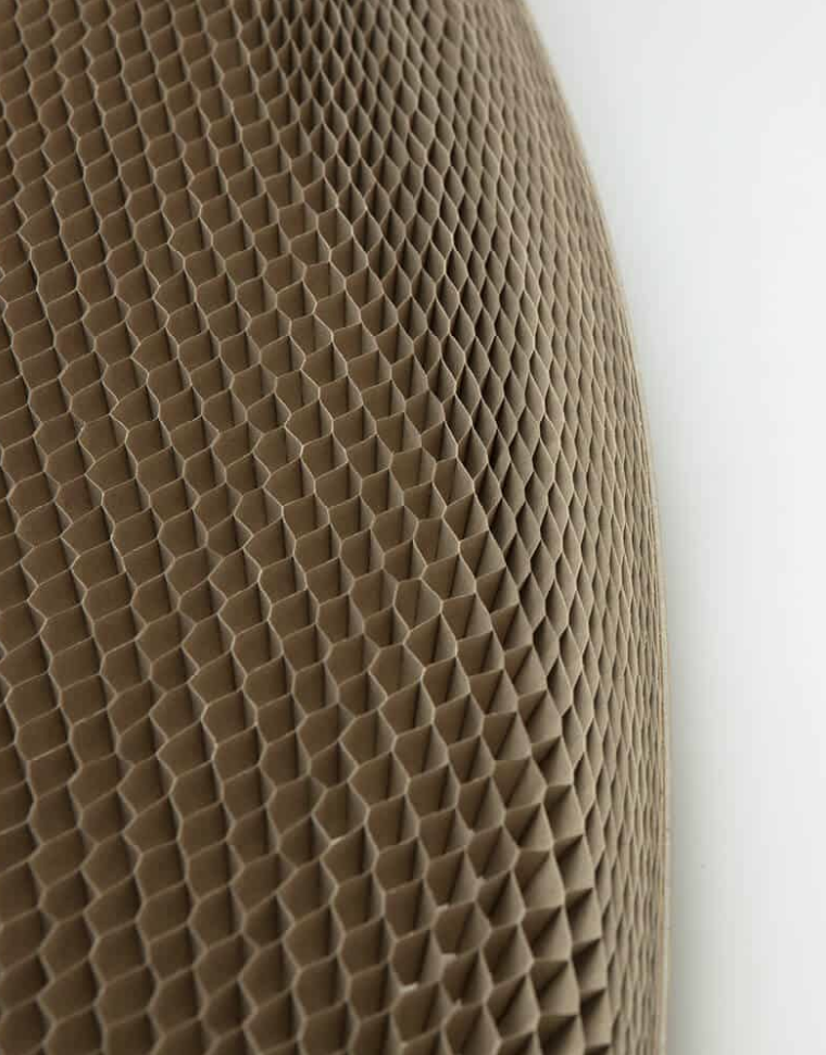 Close-up of honeycomb-shaped cardboard texture