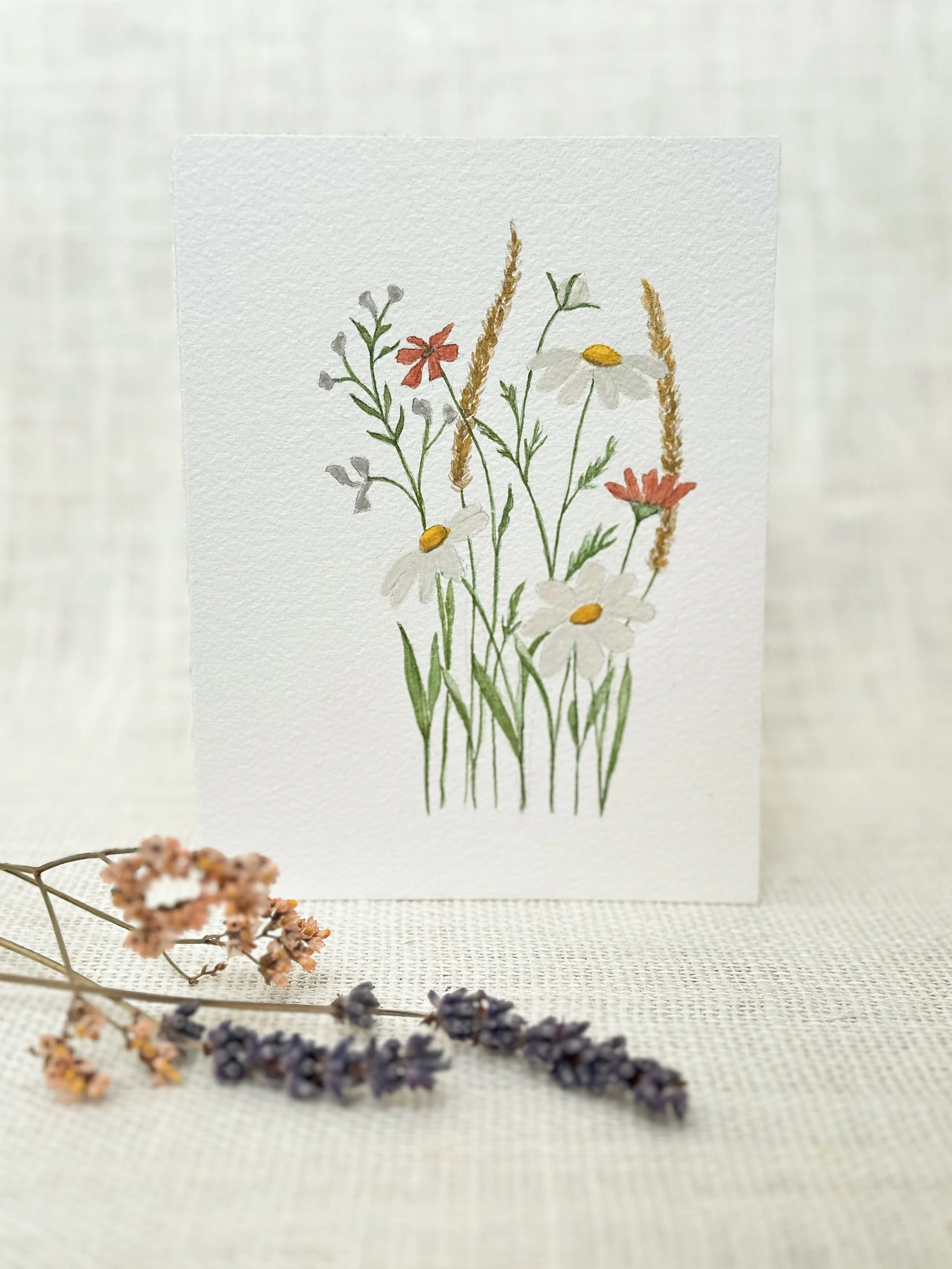 meadow notes II - watercolor art card