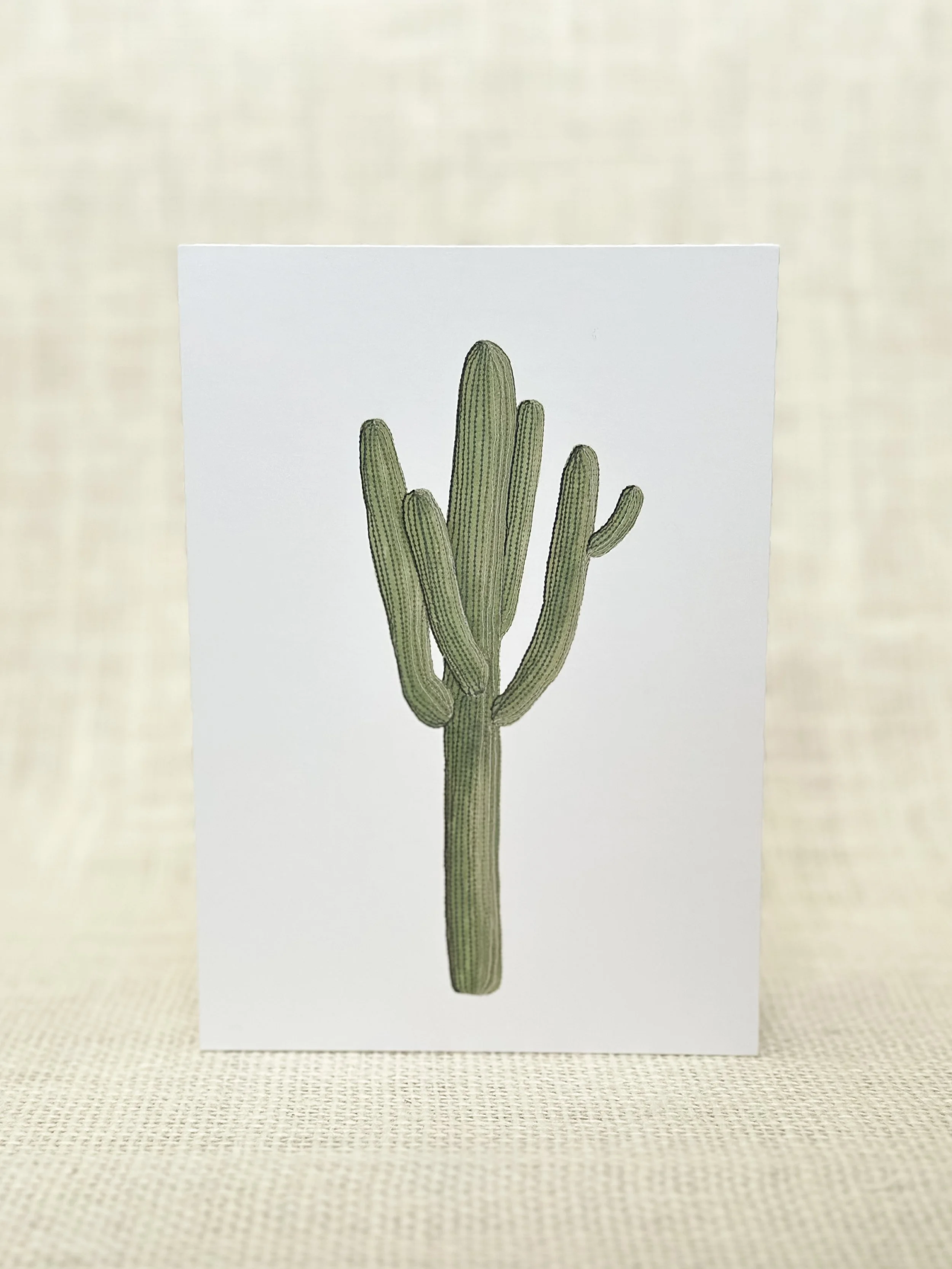 sewn saguaro - desert art print card