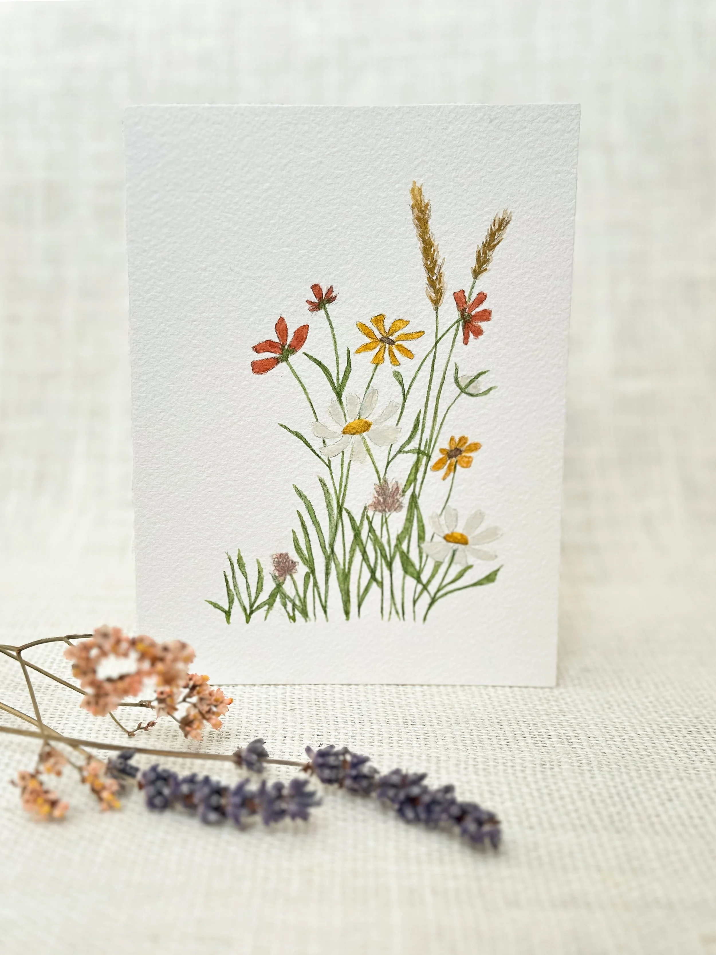 meadow notes III - watercolor art card