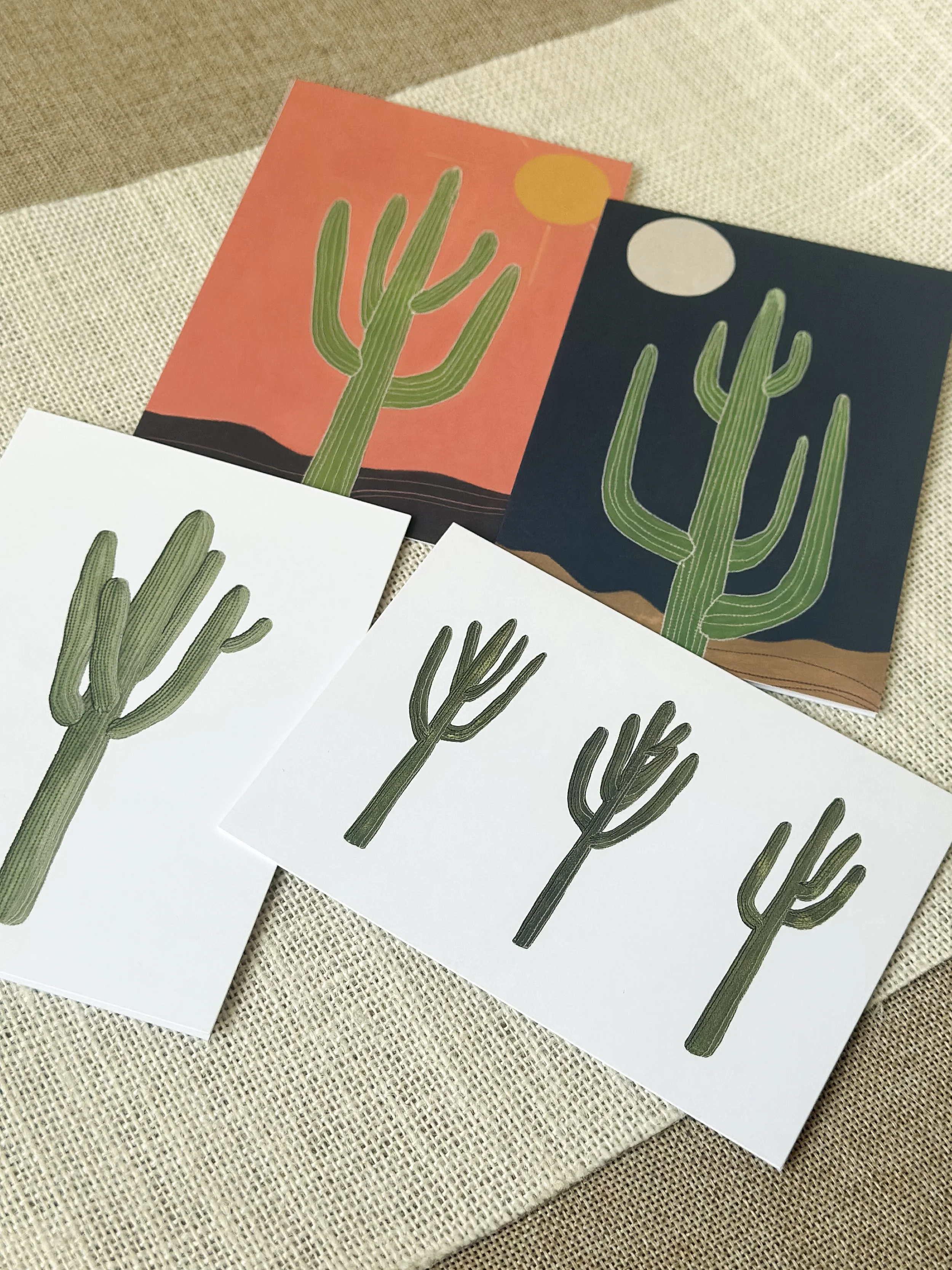desert art print card set of 4
