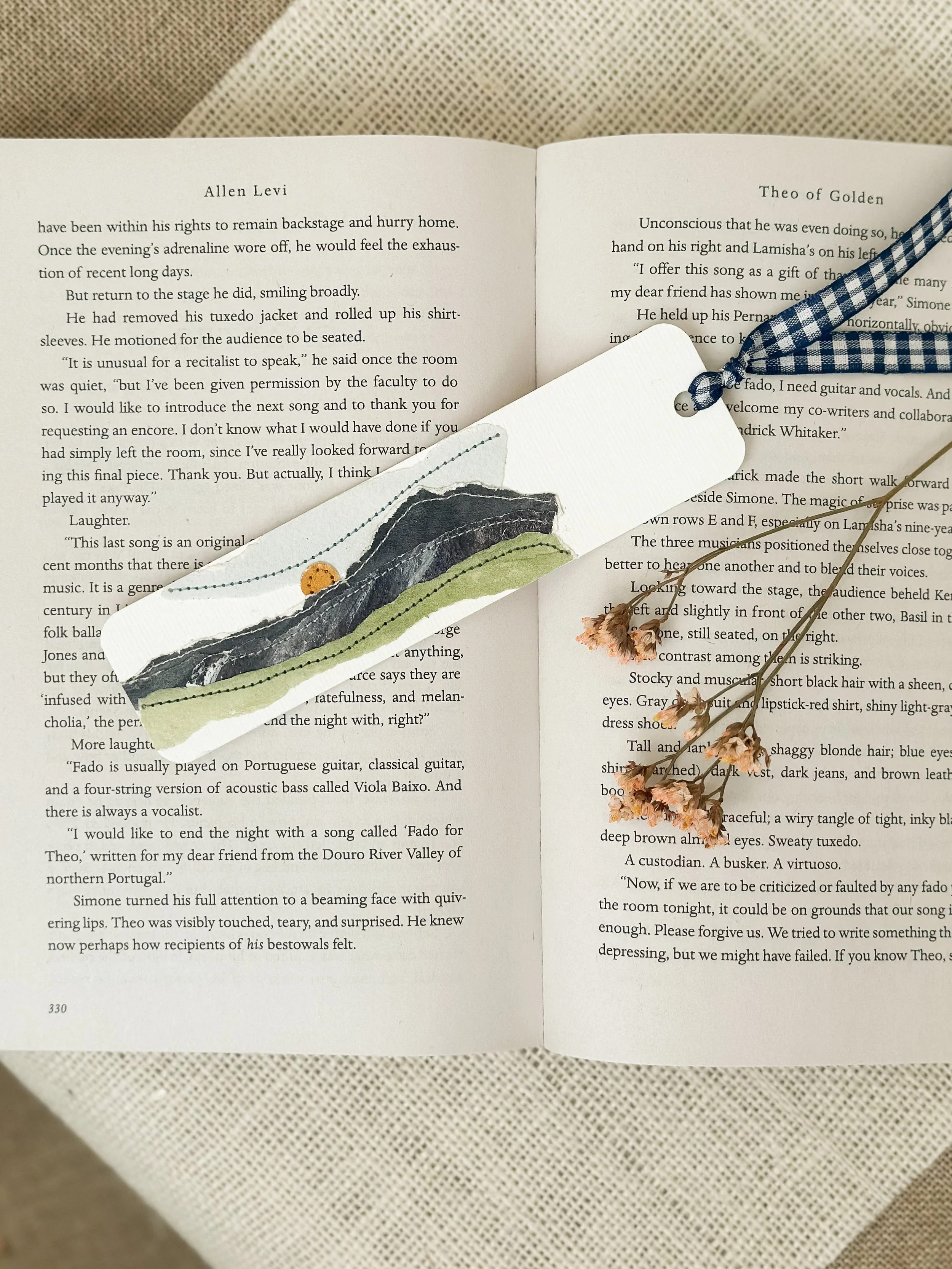 ridge - handmade sewn watercolor bookmark