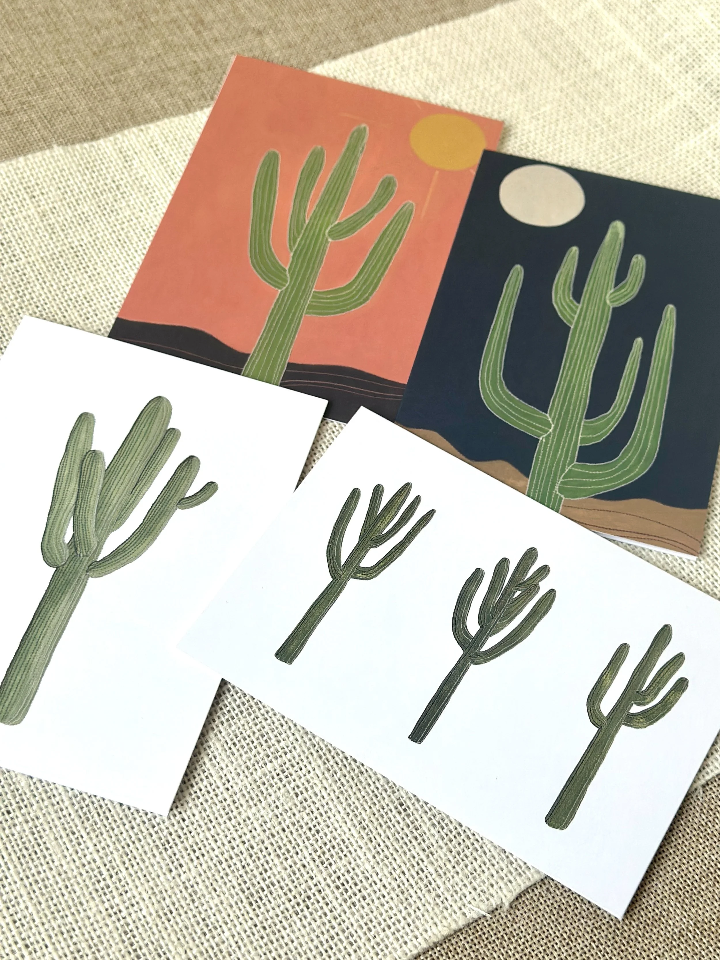 desert art print card set of 4