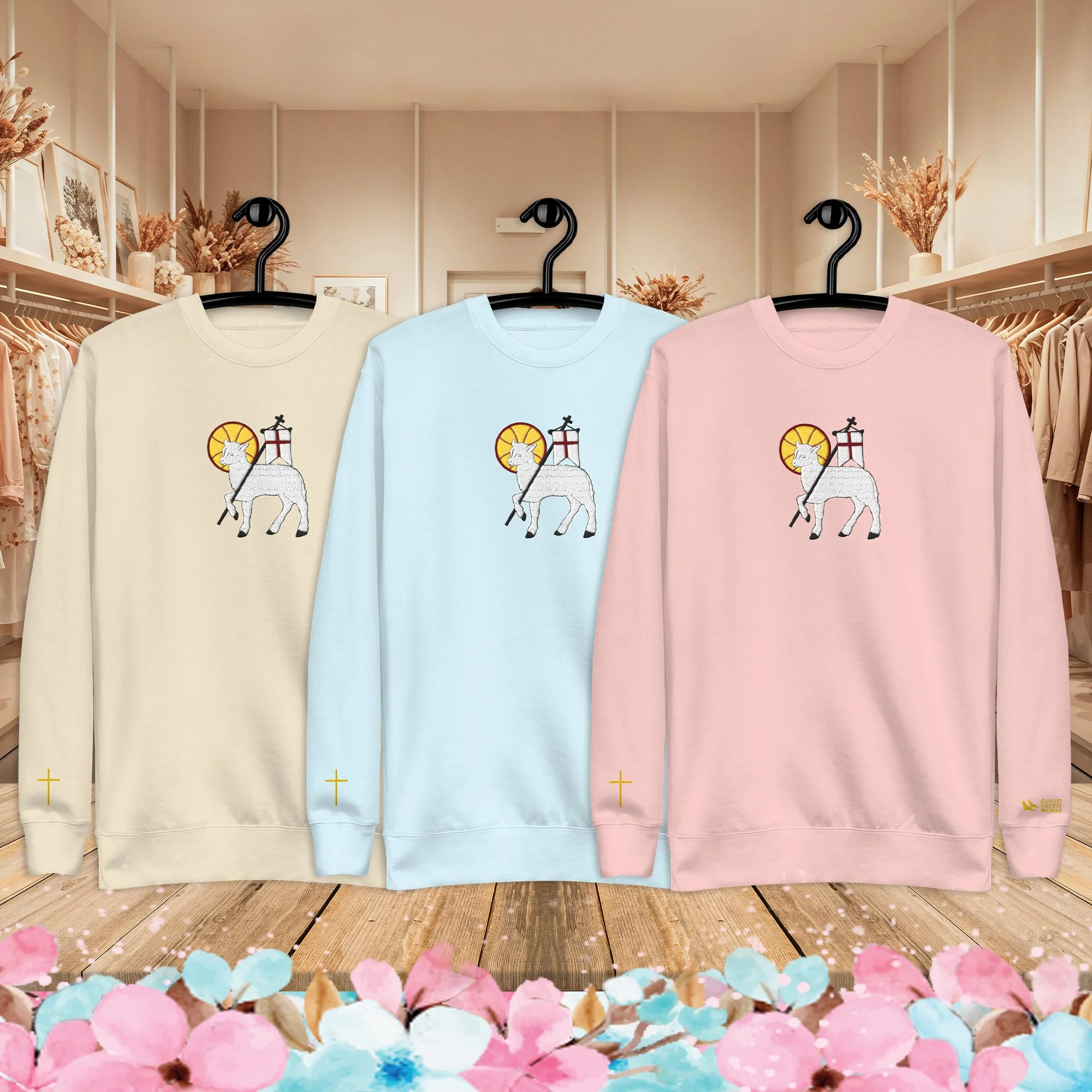 Good Faith Works - Premium Sweatshirt (Precious Lamb)