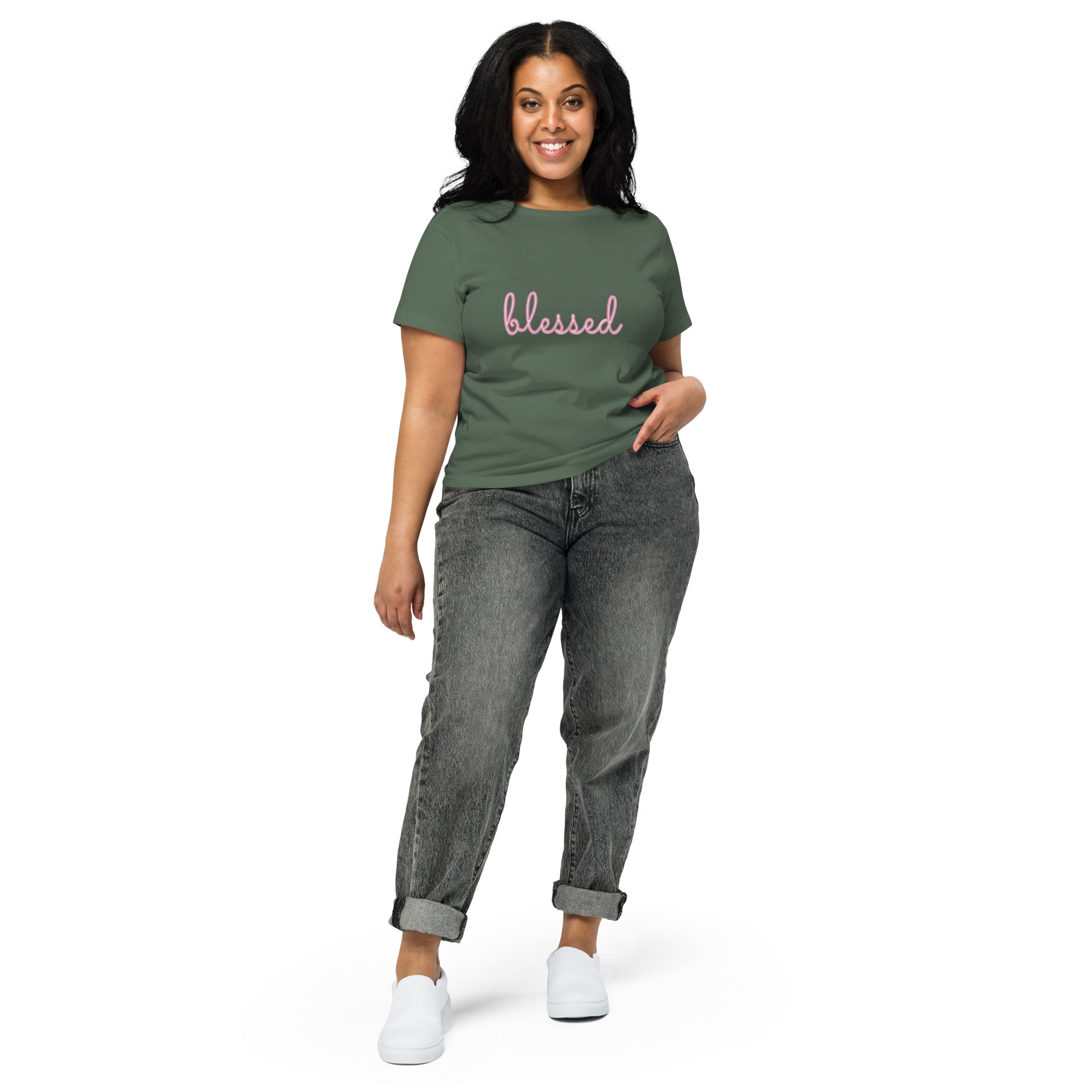 womens-high-waisted-tee-pine-front-2-69f573fbdf427.png