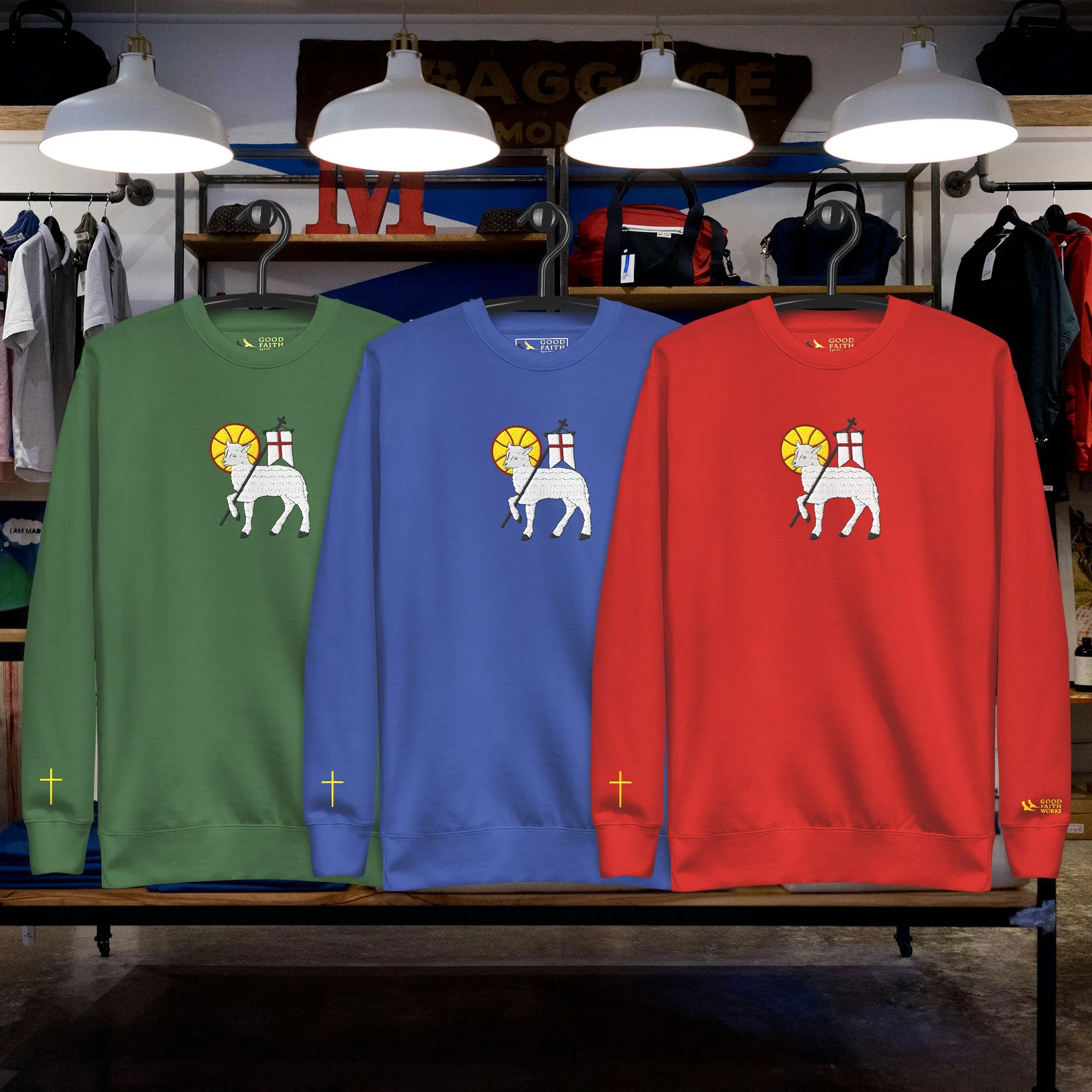 Good Faith Works - Premium Sweatshirt (Precious Lamb)