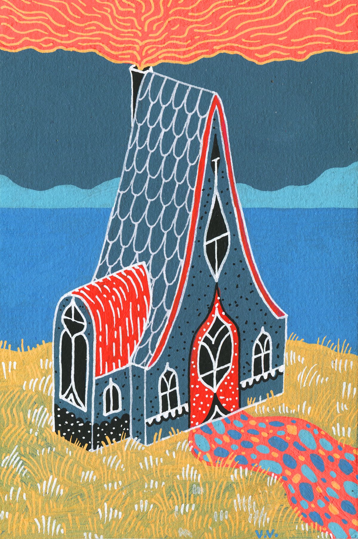 Blue House - Original Painting