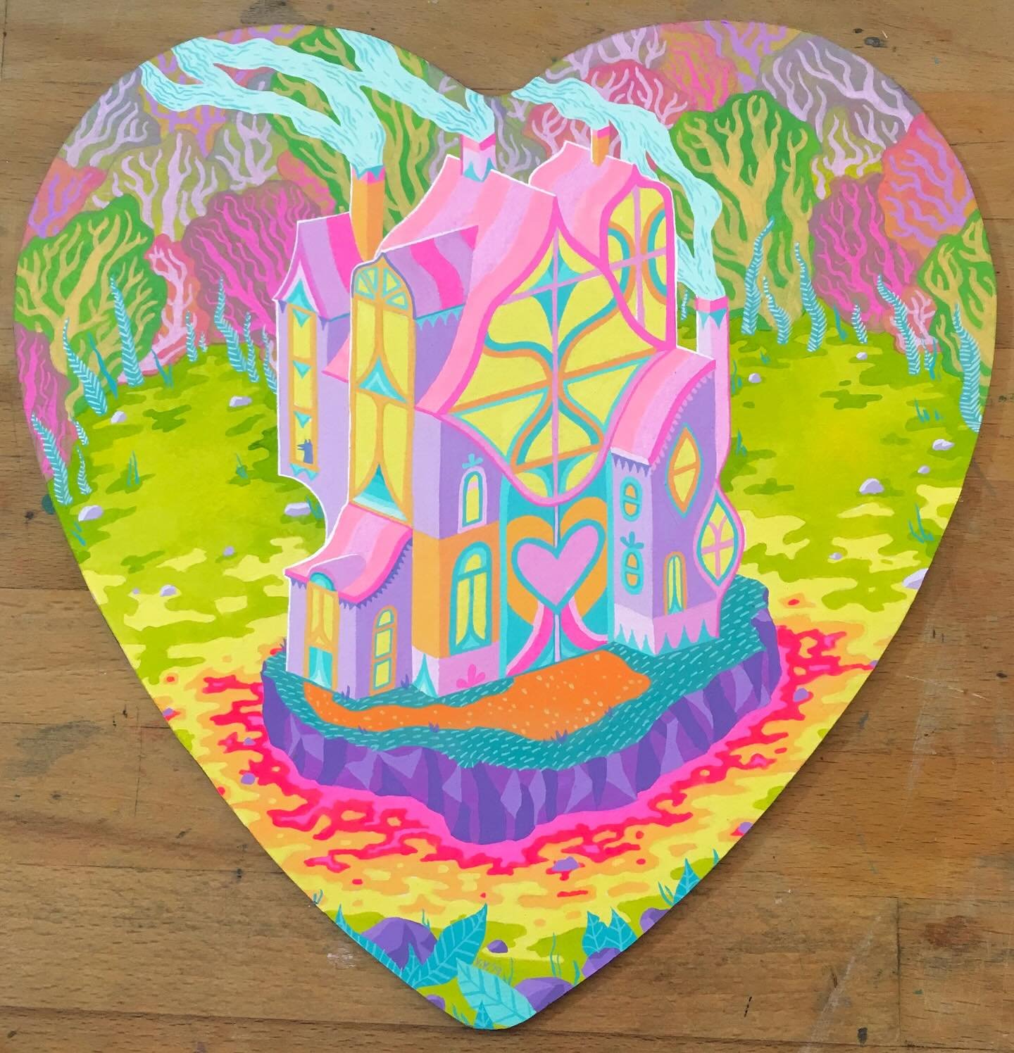 Heart Swamp painting from a few years ago (sold, I think? Lmk if you own this 😬😬) ❤️